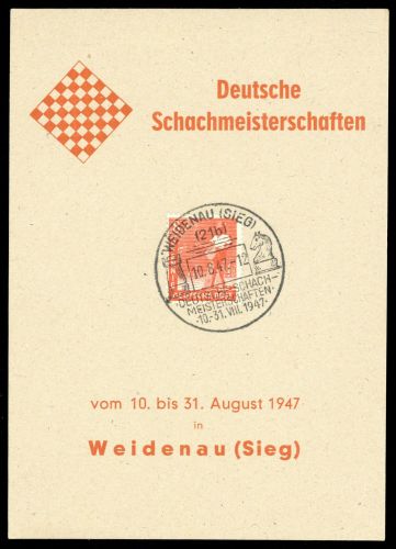 1947, Sport u. Spiel,Schach,, Gem 945, Brief