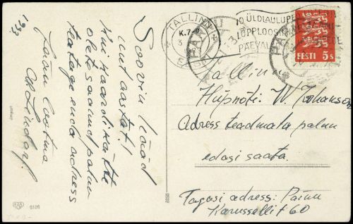 1933, Estland, 77, Brief