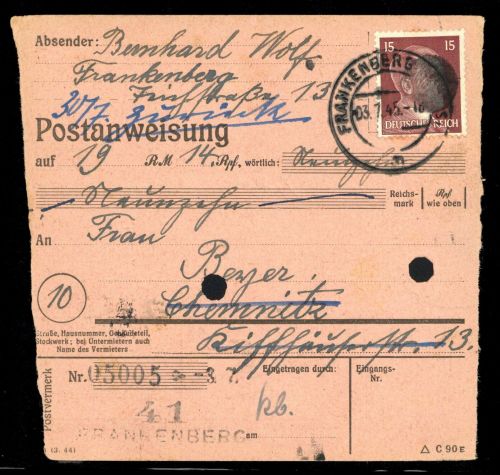 1945, SBZ Bundesland Sachsen, AP 789 I (2), Brief