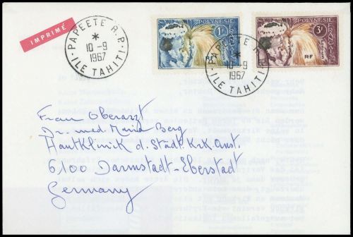 1964, Französisch Polynesien, 33-34, Brief