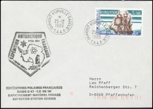 1989, Französische Gebiete in der Antarktis, 236, Brief