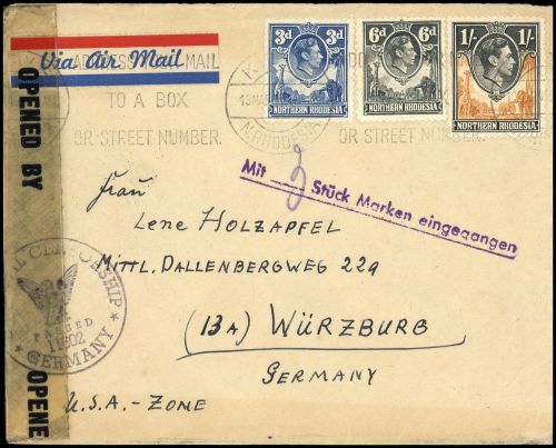 1947, Nord Rhodesien, 40, 34, 38, Brief