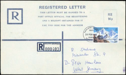 1982, Falkland Abhängige Gebiete F Süd Georgien, 104 u.a., Brief