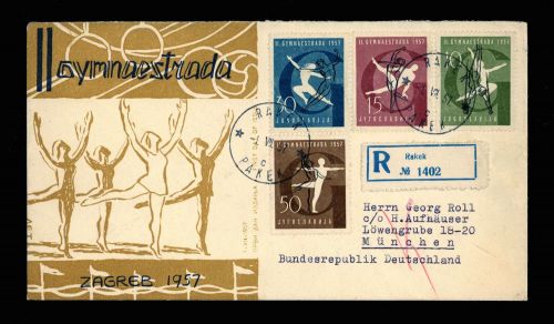 1957, Sport u. Spiel,Turnen, Gymnastik,, Jug 833-26, Brief