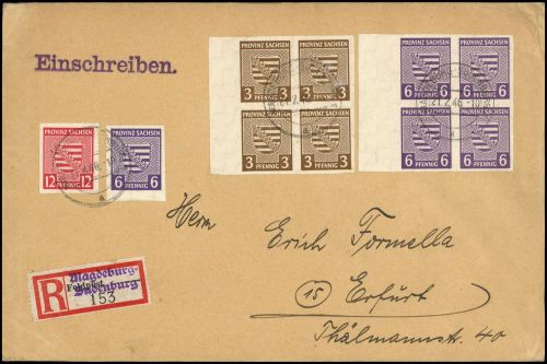 1946, SBZ Provinz Sachsen, 67-68 X (4), Brief