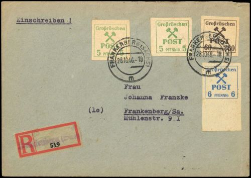 1946, Deutsche Lokalausgabe Grossräschen, 42 u.a., Brief