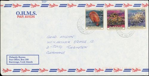 1985, Cook Inseln, D 39 u.a., Brief