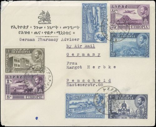 1947, Äthiopien, 239 (2), 327 u.a., Brief