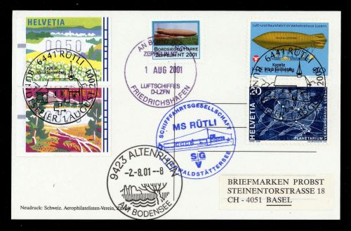 2001, Zeppelin,Zeppelinpost NT, LZ07 D-LZFN, Brief