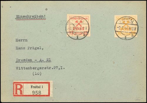 1946, Deutsche Lokalausgabe Grossräschen, 37, 40, Brief