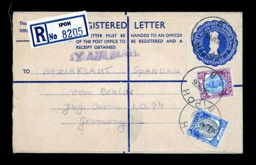 1950, Malaiische Staaten Perak, 98-99 u.a., Brief