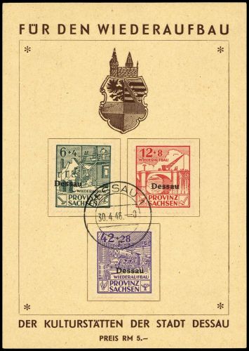 1946, Deutsche Lokalausgabe Dessau, I-II A Var, Brief