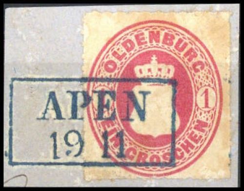 1862, Altdeutschland Oldenburg, 17, Briefst.