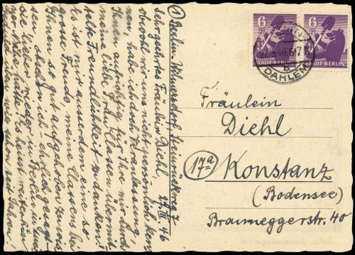 1946, SBZ Berlin Brandenburg, 2 A (2), Brief