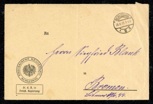 1919, Deutsches Abstimmgeb. Schleswig, Brief