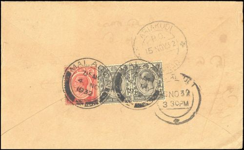 1922, Malaiische Staaten Straits Settlements, 162 (2), 180, Brief