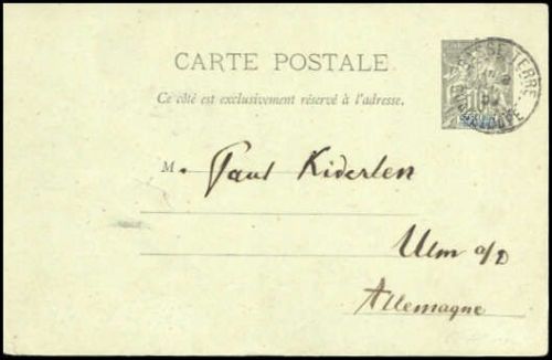 1892, Guadeloupe, P 1, Brief