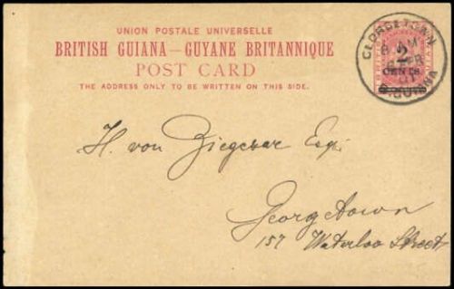 1892, Guyana, P 6 II, Brief