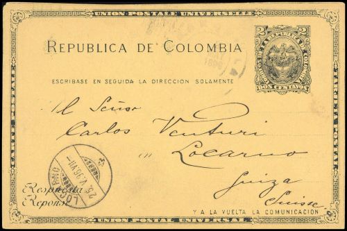 1891, Kolumbien, P 12 b A, Brief