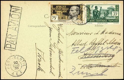1937, Französisch Äquatorial Afrika, 38, 47, Brief