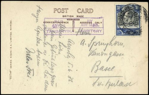 1935, Ostafrikanische Gemeinschaft, 36, Brief