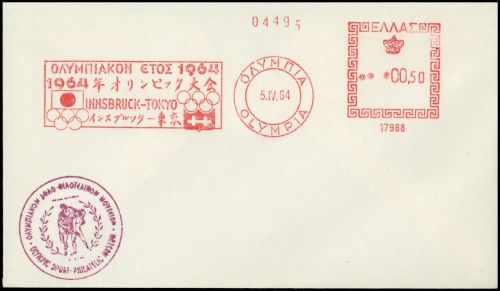 1964, Sport u. Spiel, Olympiade, Brief
