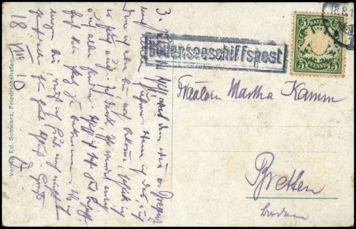 1900, Schiffahrt,Schiffspost,Bodensee Schiffspost, Bay 61, Brief
