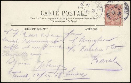 1901, Tunesien, 20, Brief