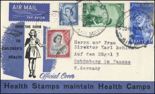 1954, Neuseeland, 374-75, 341 u.a., Brief