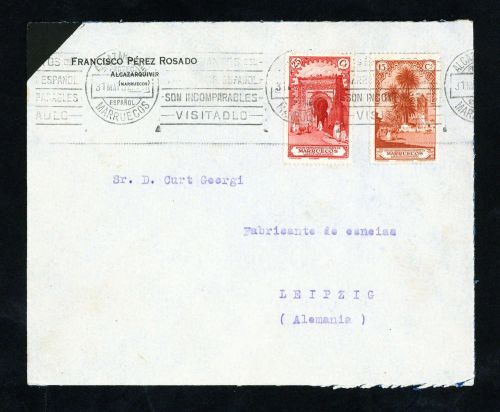 1928, Spanien Post in Marokko, 97, 95, Brief