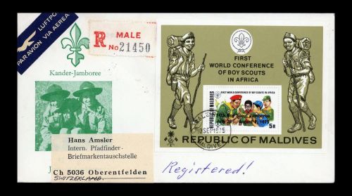 1975, Int.Organisationen,Pfadfinder,, Male Bl.32, Brief