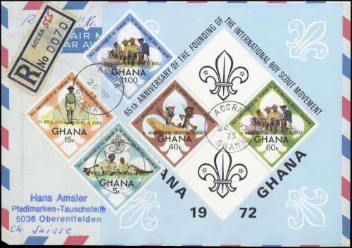 1973, Int.Organisationen,Pfadfinder,, Gh Bl. 50 u.a., Brief