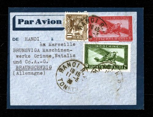 1931, Französisch Indochina Allgemeine Ausgaben, 185 u.a., Brief