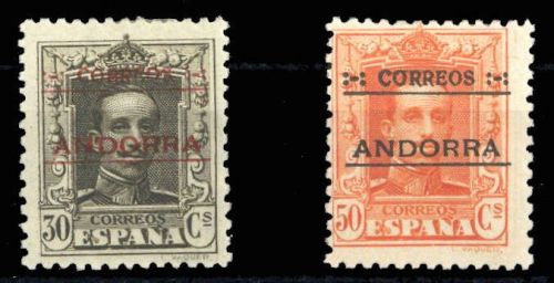 1928, Andorra Spanische Post, 7 A, 9 A, *