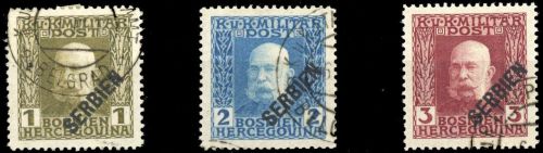 1916, Österreich Feldpost Serbien, 22-25, gest.