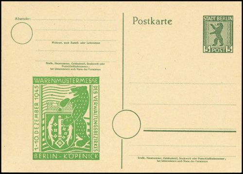 1945, SBZ Berlin Brandenburg, P 3 Z, Brief