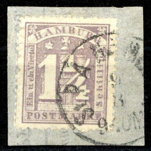 1864, Altdeutschland Hamburg, 12, Briefst.