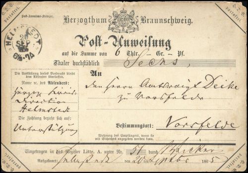 Altdeutschland Braunschweig, DA, Brief