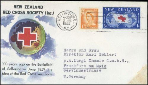1959, Int.Organisationen,Rotes Kreuz,, NZ 385, 333, Brief