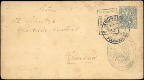 1887, Paraguay, U 1 u.a., Brief
