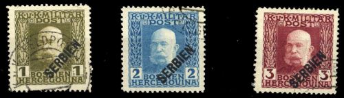 1916, Österreich Feldpost Serbien, 22-25, gest.