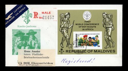 1975, Int.Organisationen,Pfadfinder,, Male Bl.32, Brief
