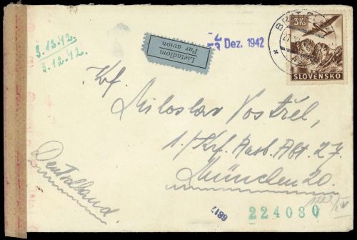 1939, Slowakei, 52 X, Brief