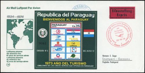 1974, Paraguay, Block 217, Brief