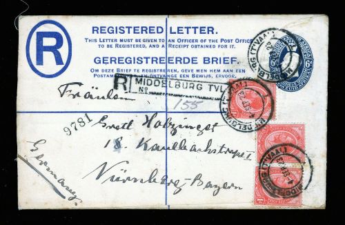 1913, Südafrika, EU 5 B u.a., Brief