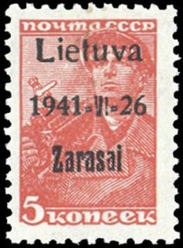 1941, Deutsche Besetzung II. WK Litauen Zarasai, 1 a IIB, *