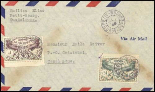 1945, Guadeloupe, 205 u.a., Brief