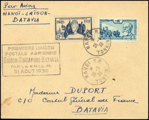 1938, Französisch Indochina Südchina A: Allg. Ausg., 225, 229, ...
