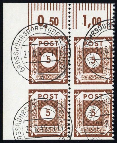 1945, SBZ Ostsachsen, 42 E (4) Ecke, gest.