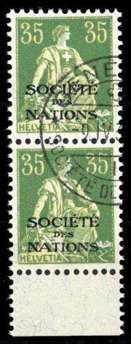 1922, Schweiz Völkerbund SDN, 7 PF I, cto